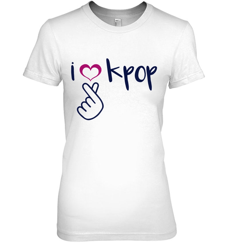 I Love Kpop Music Finger Heart K-Pop Fan Gift Teen Girl Kids Hoodie