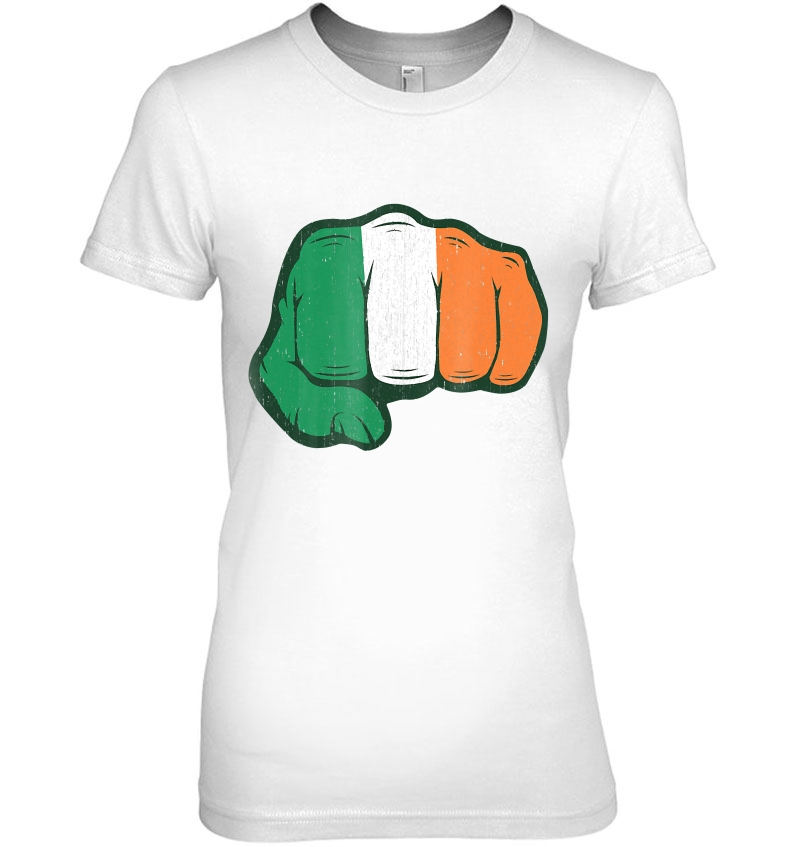 Irish Flag - Vintage Ireland Fist Tee Hoodie