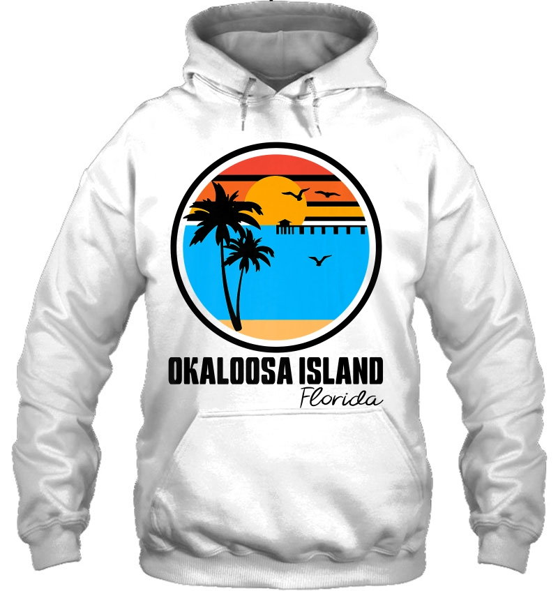 Okaloosa Island Florida Sunset Ocean Palm Tree Fishing Pier Premium Mugs