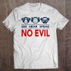 See Hear Speak No Evil Tshirt 3 Monkeys Resist Tee