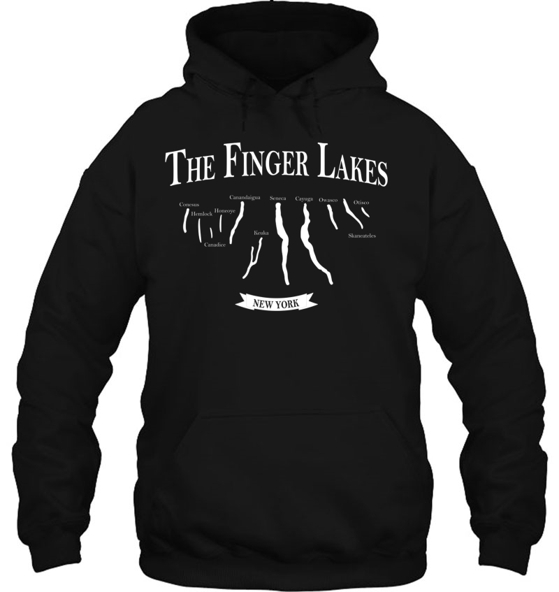Finger Lakes With Lake Names Cayuga Seneca Hoodie