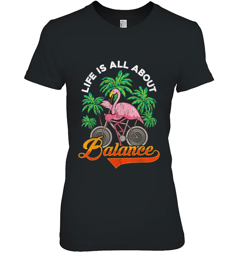 Flamingo Riding Bicycle Balance Funny Gift Hoodie