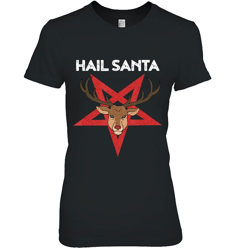 Funny Hail Santa Atheist Christmas Reindeer Gift Hoodie