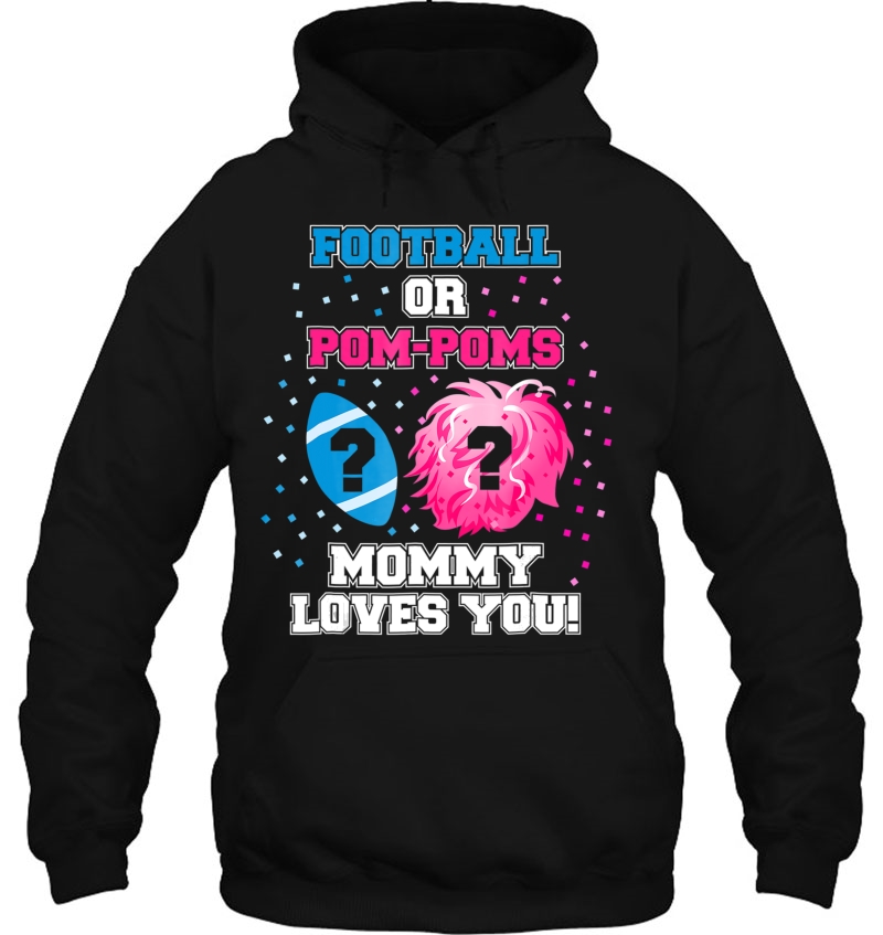 Gender Reveal Shirt Football Or Pom Pom Mommy Loves You Mugs