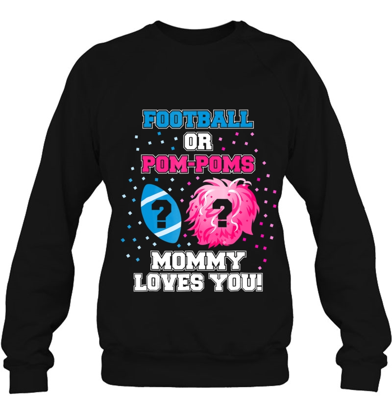 Gender Reveal Shirt Football Or Pom Pom Mommy Loves You Mugs