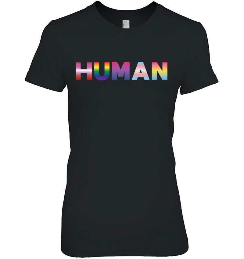 Human Rainbow Flag Gift Lgbt Ladies Tee
