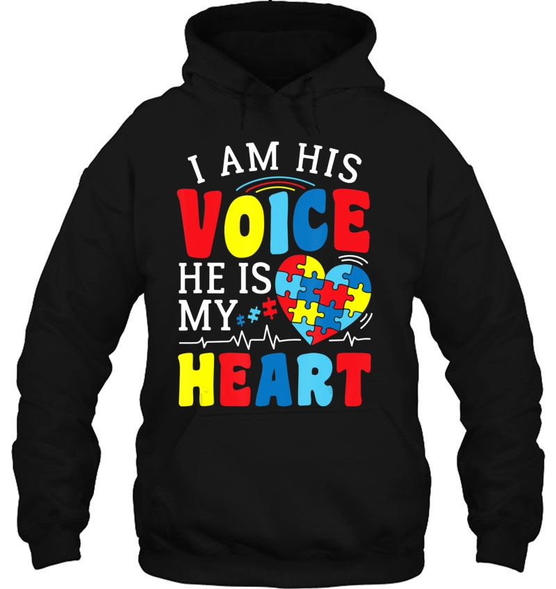 I Am His Voice He Is My Heart Autism Heartbeat Gift Mugs