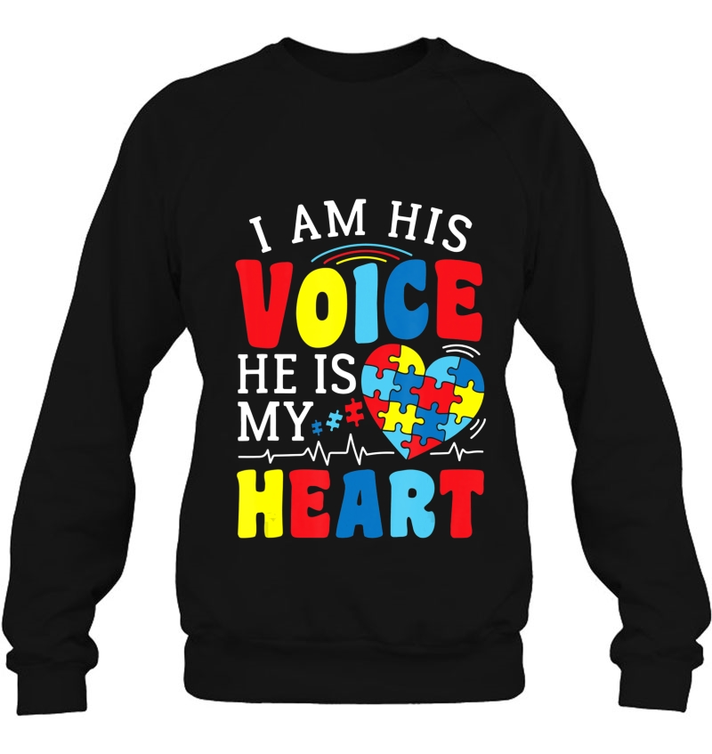 I Am His Voice He Is My Heart Autism Heartbeat Gift Mugs