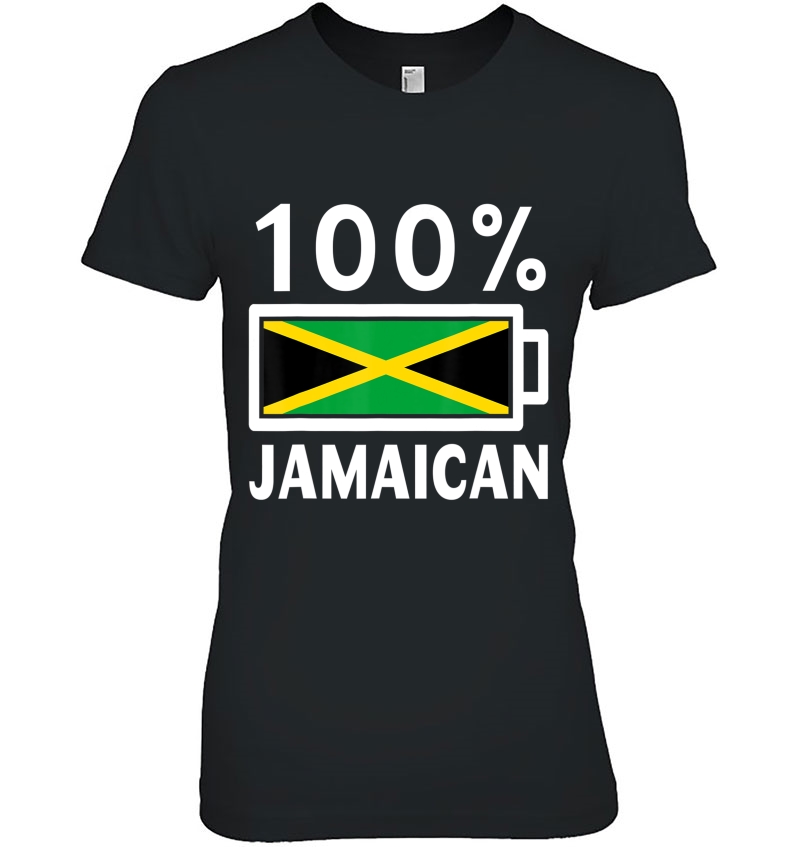 Jamaica Flag 100 Jamaican Battery Power Tee Hoodie