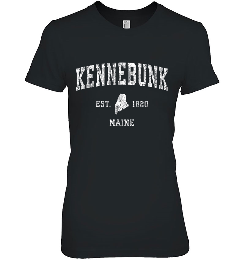 Kennebunk Maine Me Vintage Athletic Sports Design Ladies Tee