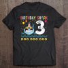 Kids 3 Year Old Birthday Shark Boys And Girls Tee