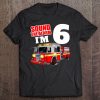 Kids Fire Truck 6Th Birthday Boy Firefighter 6 Year Old Tee