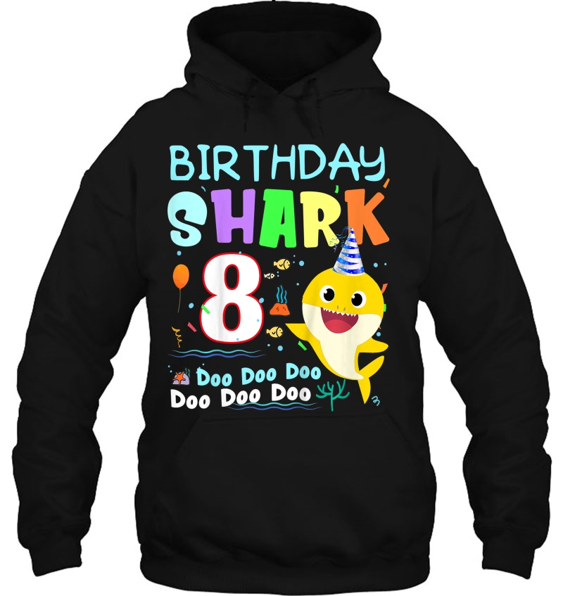 Kids Kids Baby Shark 8 Years Old 8Th Birthday Doo Doo Shirt Mugs