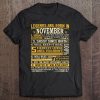 Legends Born In November Facts For Men Tee