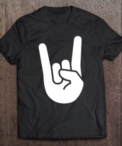 Rock On Hand - Rock N Roll Emoji Sign Fun Horns Heavy Metal Tee