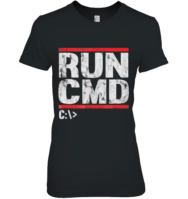 Run Cmd Distressed Funny Hoodie