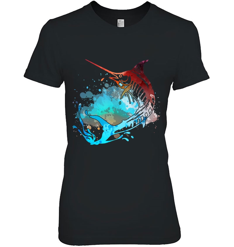 Sport Fishing Fisherman Sailfish Billfish Marlin Swordfish Ladies Tee