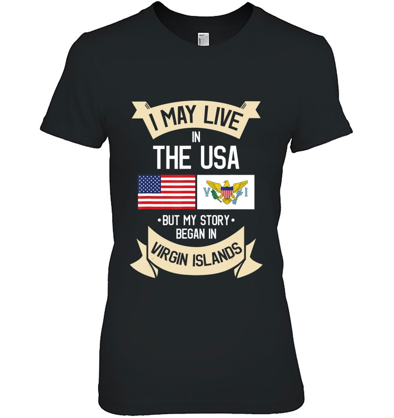 Us Virgin Islands Roots American Flag Usa Gifts Ladies Tee