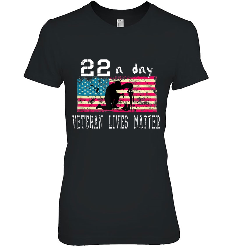 Veteran Lives Matter Suicide Awareness Ptsd Veteran 22 A Day Tank Top Ladies Tee