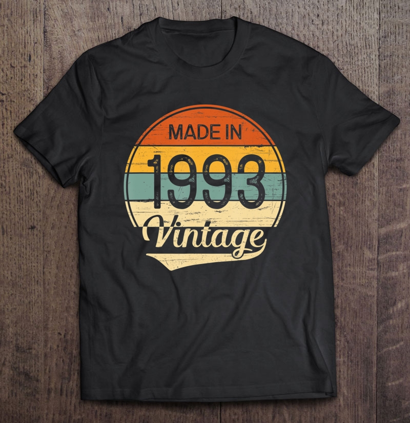 Vintage 1993 Made In 1993 27Th Birthday 27 Years Old Gift Shirt