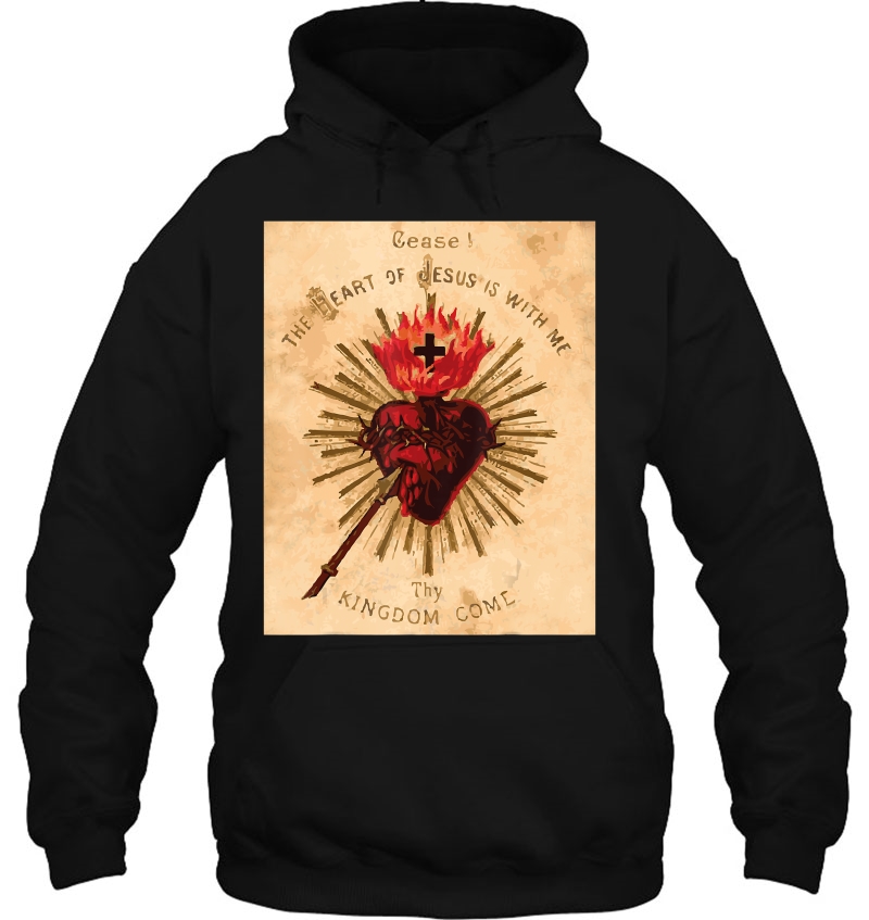 Vintage Sacred Heart Of Jesus Catholic Gifts Art Traditional Hoodie