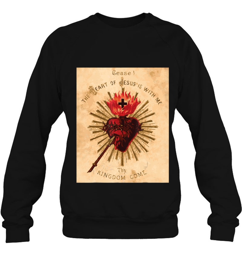Vintage Sacred Heart Of Jesus Catholic Gifts Art Traditional Sweatshirt