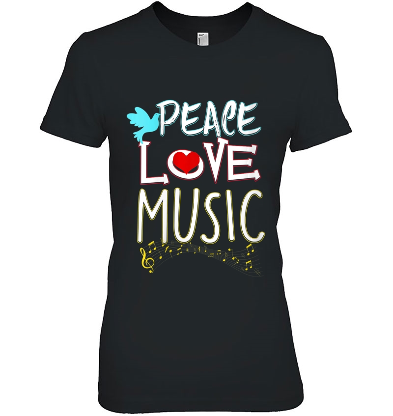 Womens Cute Peace Love Music Hippie Hipster Festival V-Neck Hoodie