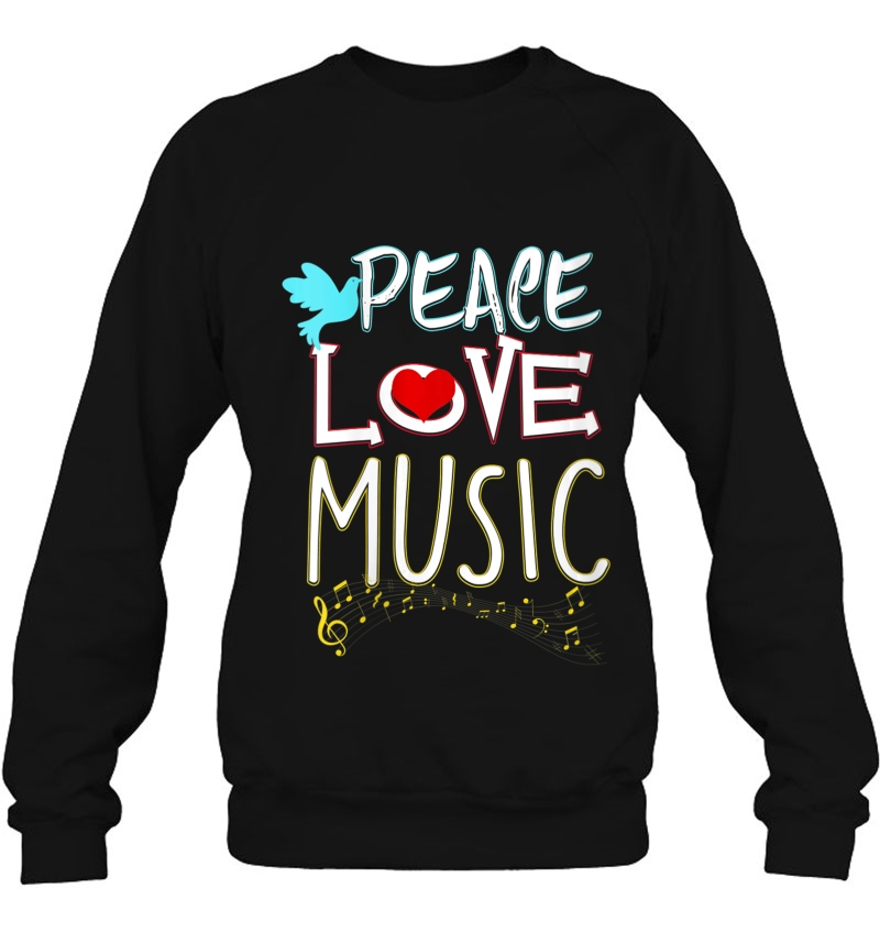 Womens Cute Peace Love Music Hippie Hipster Festival V-Neck Mugs