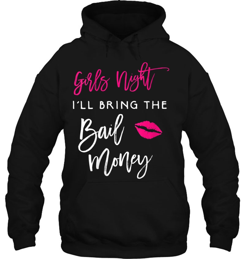 Womens Girls Night I'll Bring The Bail Money Funny Party Matching V-Neck Mugs