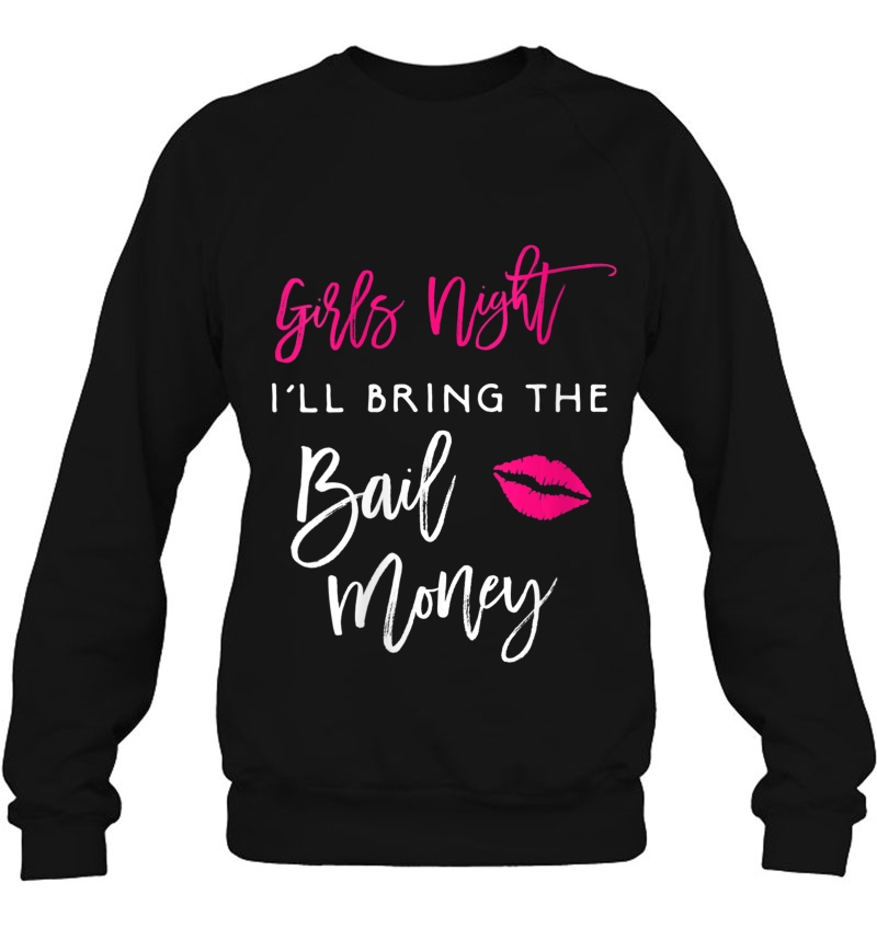 Womens Girls Night I'll Bring The Bail Money Funny Party Matching V-Neck Mugs