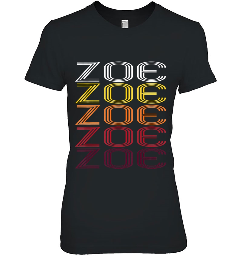 Zoe Retro Wordmark Pattern - Vintage Style Ladies Tee