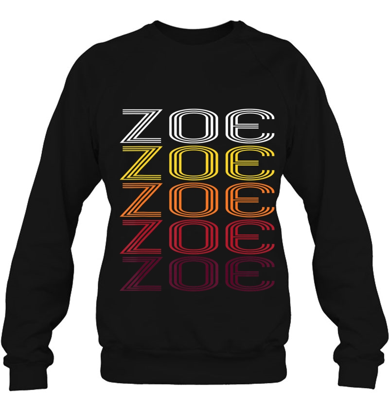 Zoe Retro Wordmark Pattern - Vintage Style Sweatshirt