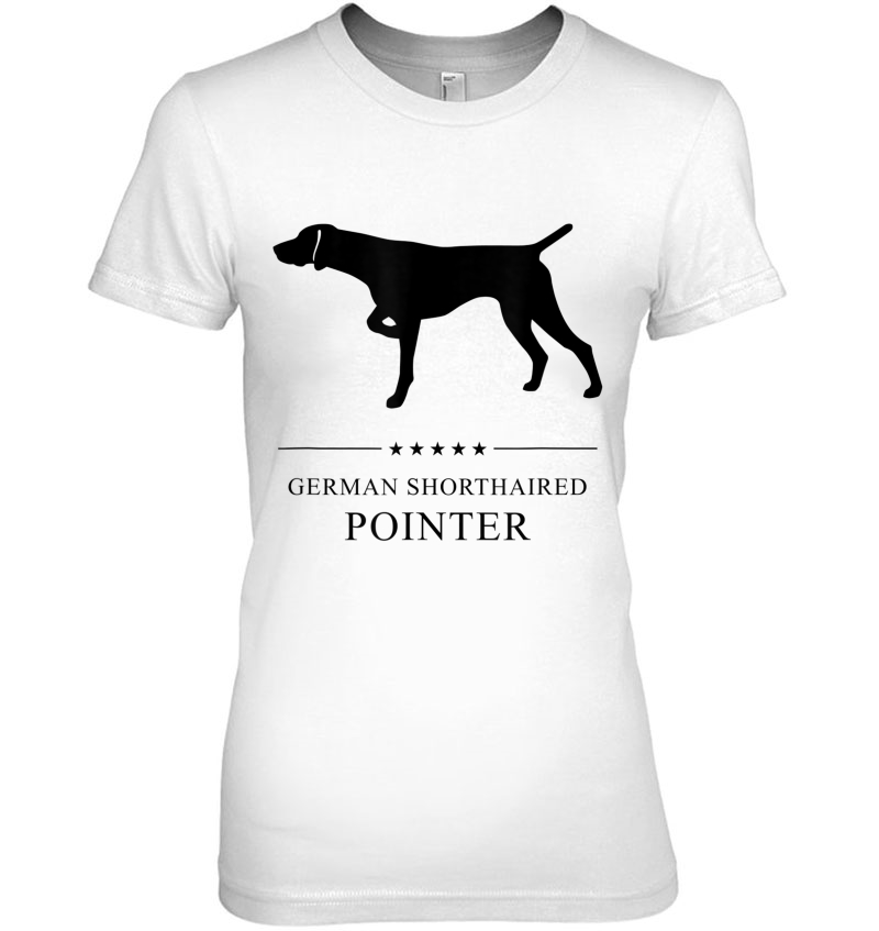 German Shorthaired Pointer Shirt Black Silhouette Ladies Tee