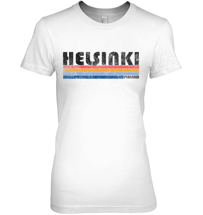 Vintage 1980S Style Helsinki Finland Design Ladies Tee