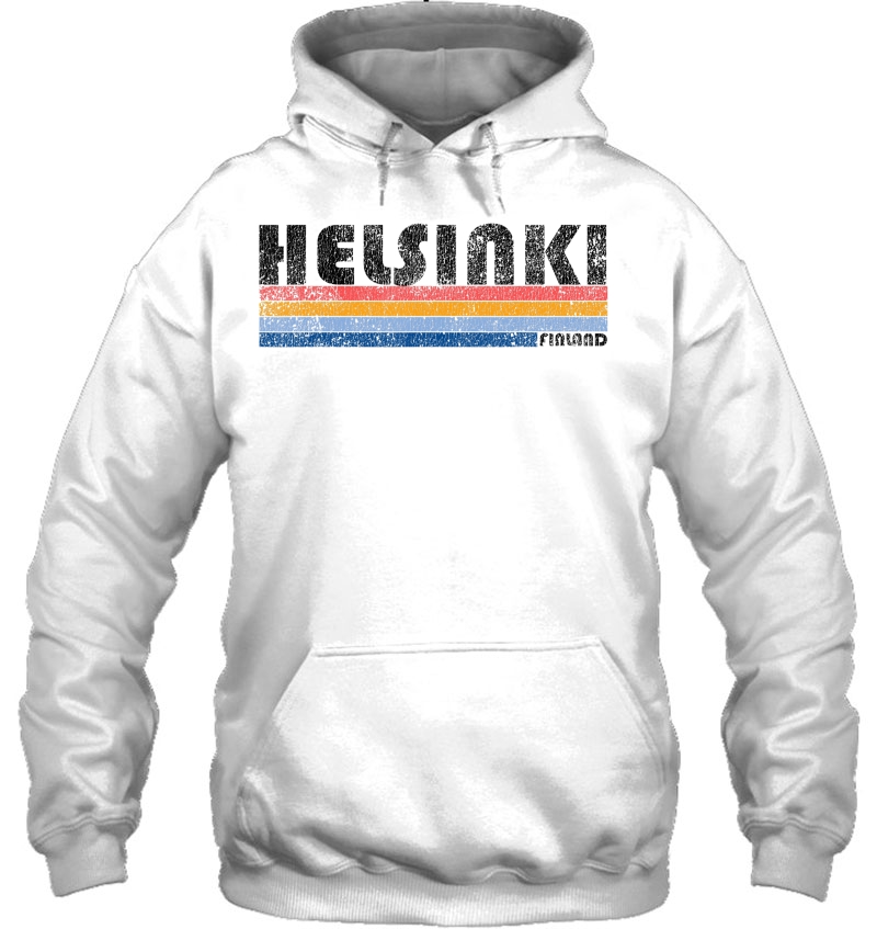 Vintage 1980S Style Helsinki Finland Design Hoodie