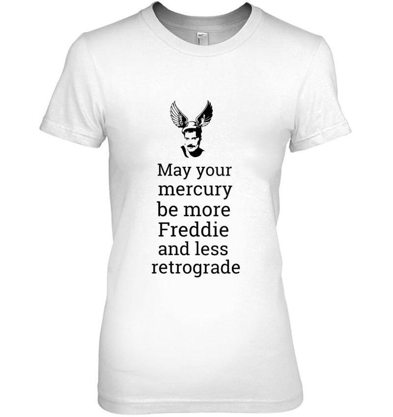 Womens May Your Mercury Be More Freddie And Less Retrograde Wings V-Neck Ladies Tee