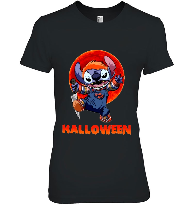 Halloween Chucky Stitch Horror Red Moon Hoodie