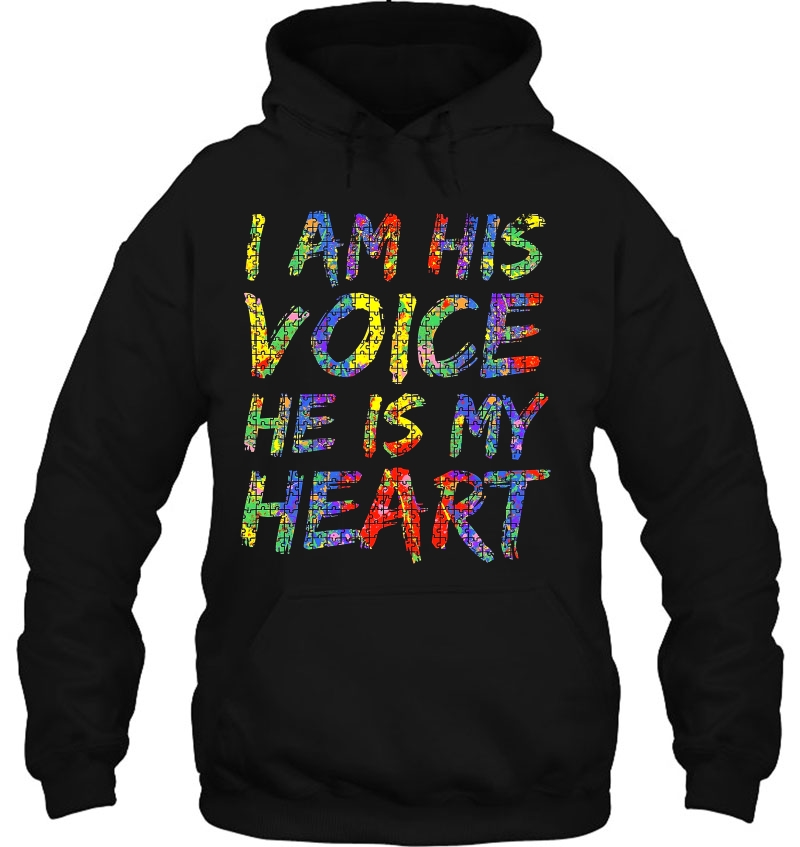 I Am His Voice He Is My Heart Colorful Puzzle Autism Awareness Mugs