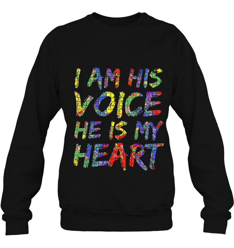 I Am His Voice He Is My Heart Colorful Puzzle Autism Awareness Mugs