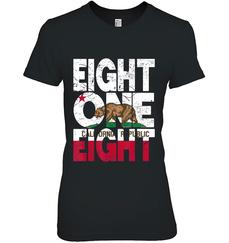 California Republic Flag - Area Code 818 Ver2 Ladies Tee
