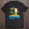 Christmas Hula Santa W Palm Trees On Tropical Island Design Tee