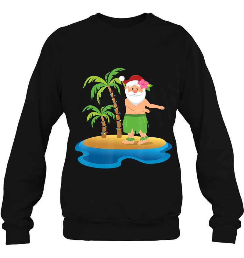 Christmas Hula Santa W Palm Trees On Tropical Island Design Mugs