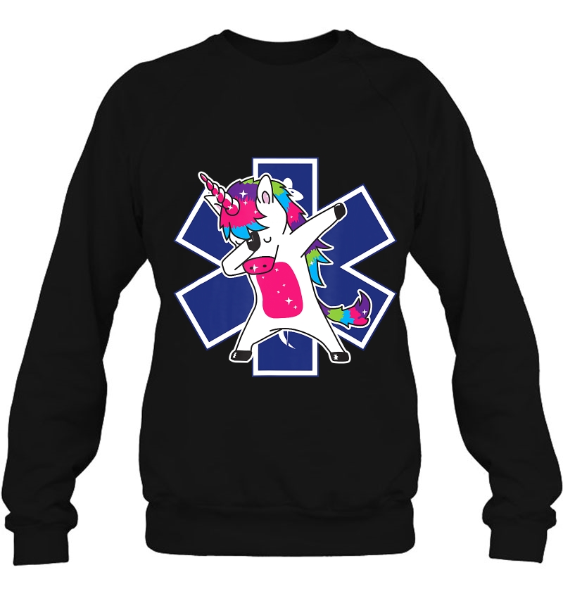 Dabbing Unicorn Ems Emt Nurse Medic Doctor Funny Sweatshirt