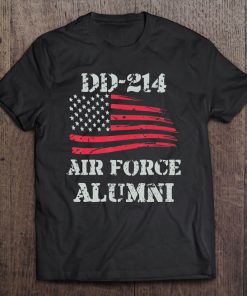 Dd-214 Air Force Alumni Vintage American Usa Flag Usaf Tee