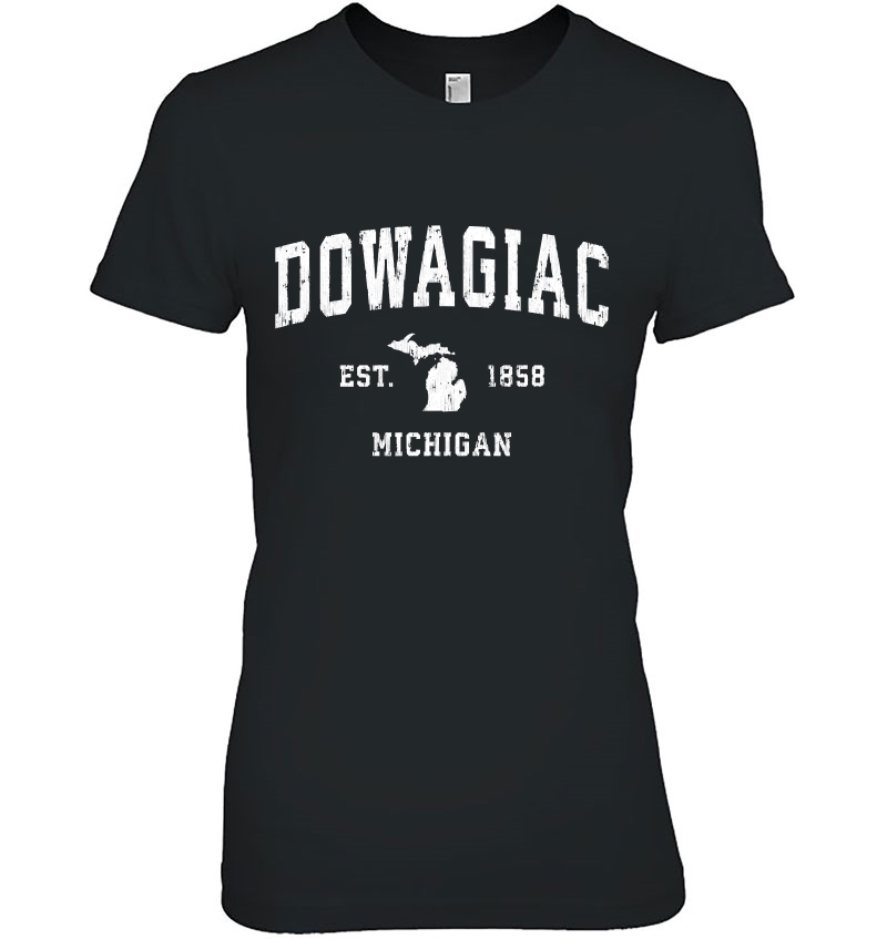 Dowagiac Michigan Mi Vintage Athletic Sports Design Ladies Tee