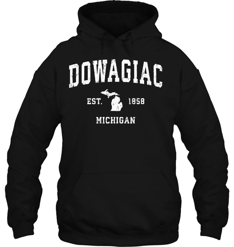 Dowagiac Michigan Mi Vintage Athletic Sports Design Hoodie