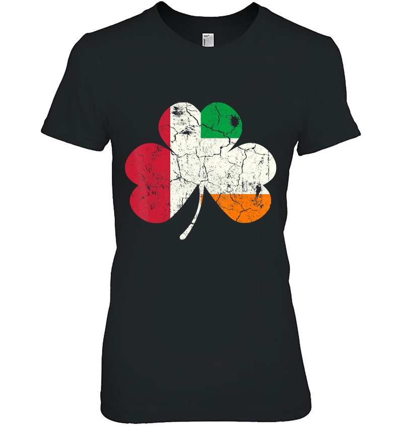 Irish Polish Flag Poland Shamrock St Patricks Day Ladies Tee