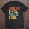 Legend Since August 2005 Shirt 14Th Birthday Gift 14 Yrs Old Tee