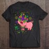 Mardi Gras 2020 Cute Pig With Feather Mask Parade Fans Tee