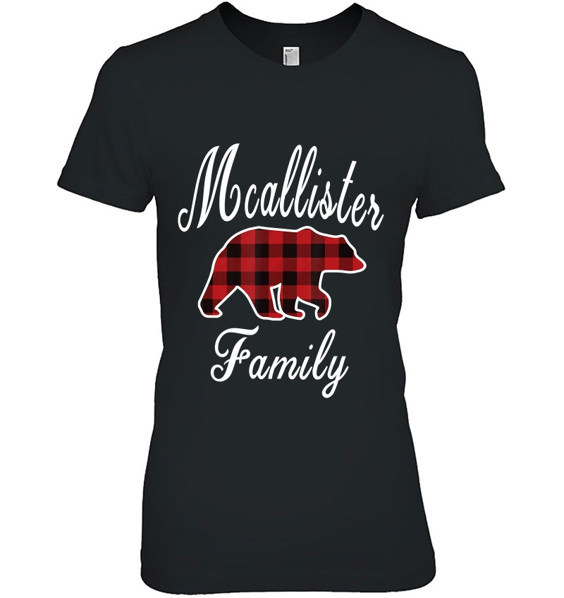 Mcallister Family Bear Red Plaid Christmas Pajama Gift Hoodie